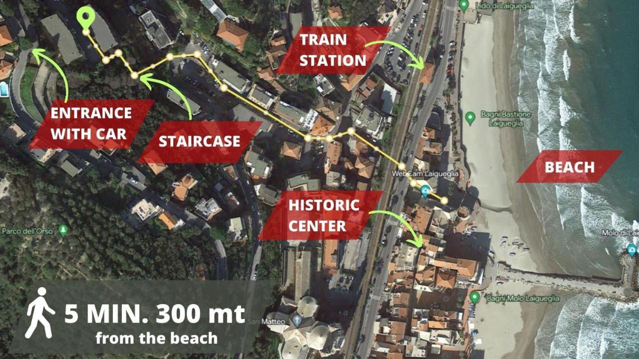 Vista Mare & 300Mt Da Spiaggia Con Freeparking E Ac Laigueglia Extérieur photo